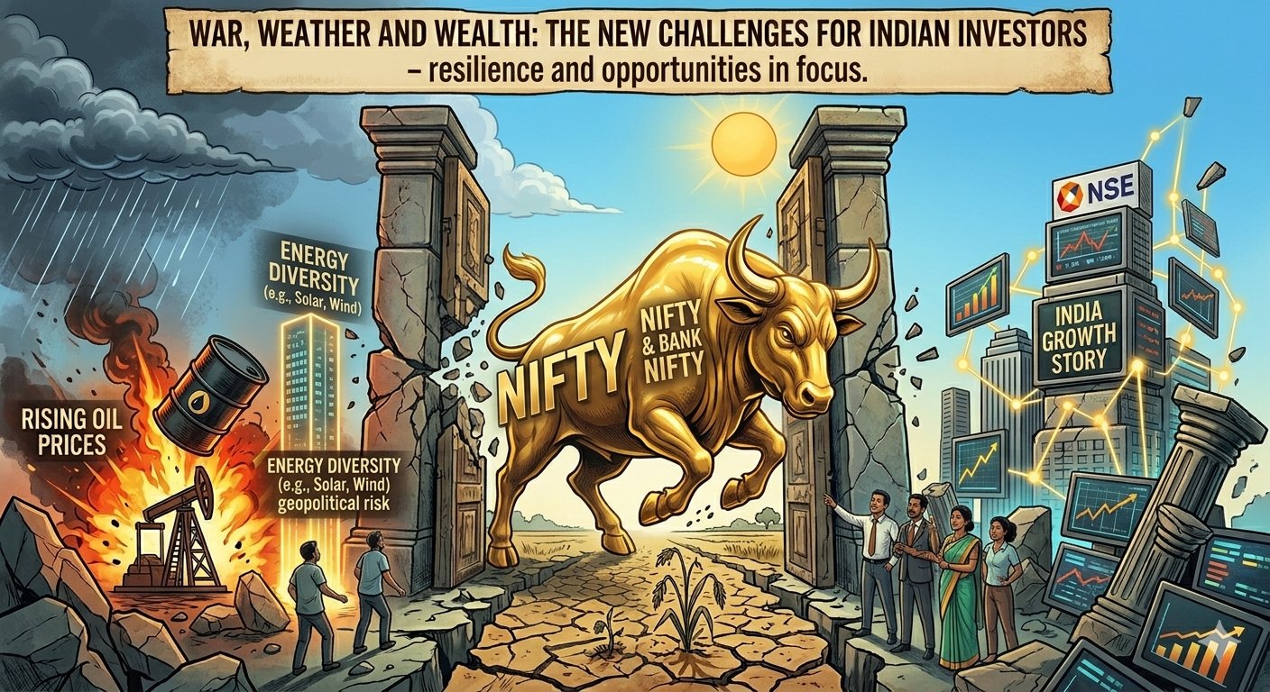 Golden bull breaking through obstacles representing India's resilience and opportunities